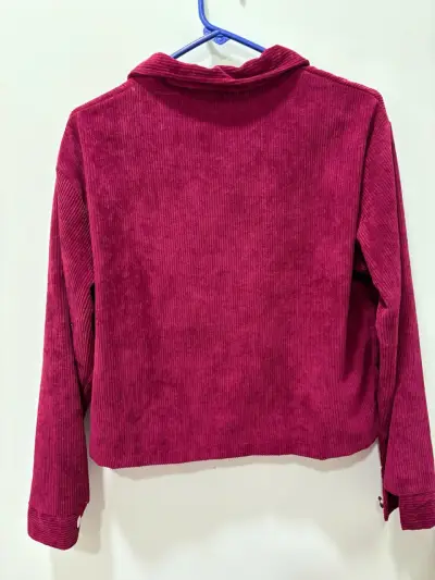 Chaqueta de pana roja para mujer - miniatura 3