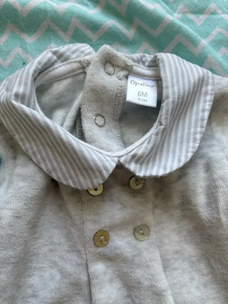 Pijamas de bebé estampados y grises 3-6M - 3