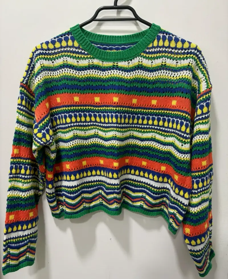 Suéter de punto multicolor para mujer - 1
