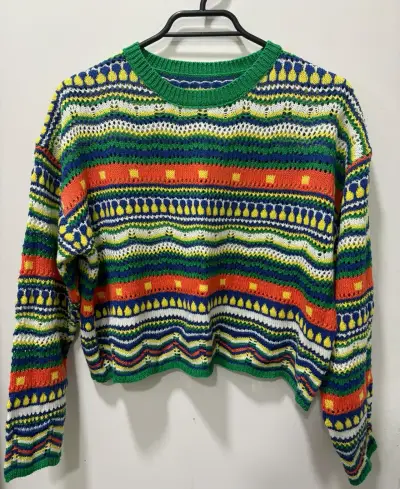 Suéter de punto multicolor para mujer - miniatura 1