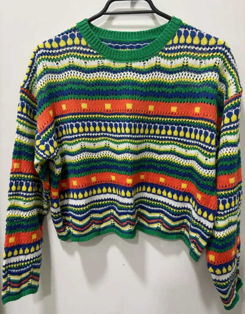 Suéter de punto multicolor para mujer - 2