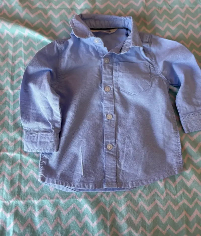 Camisa celeste para niño talla 9 meses - 2