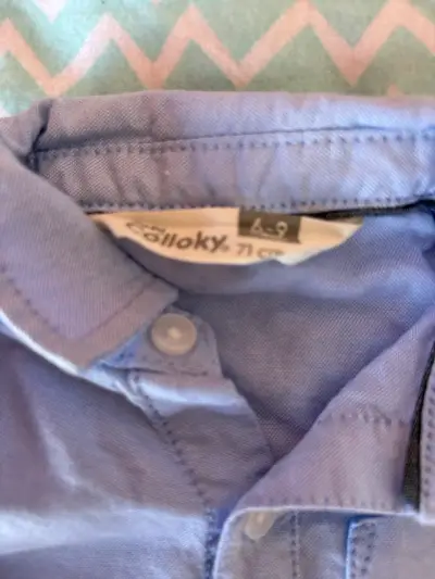 Camisa celeste para niño talla 9 meses - miniatura 3