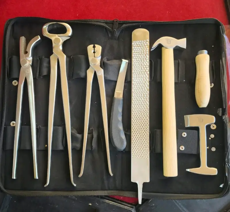Set de Herramientas para Herrar Caballos  Estuche