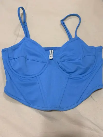 Top corset azul con tirantes ajustables - miniatura 1