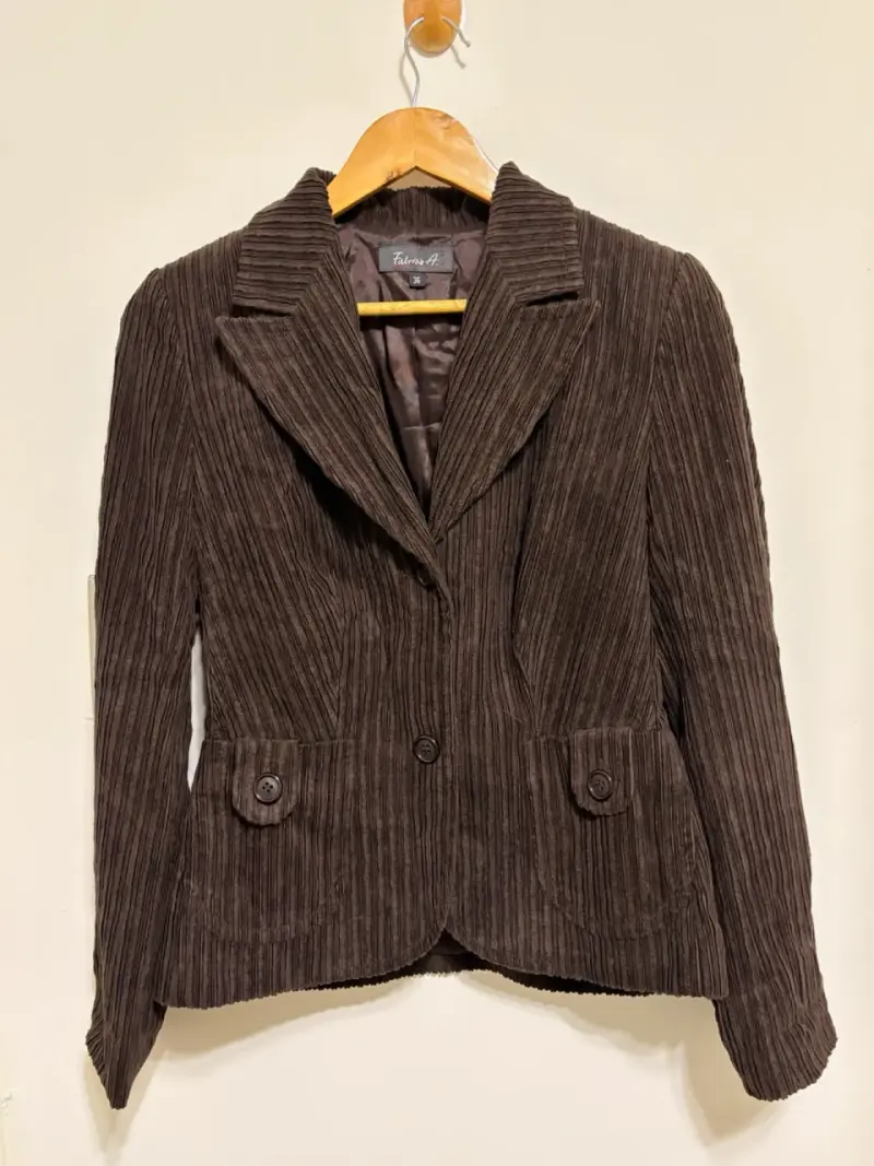 Blazer de pana marrón para mujer talla 38 - 1
