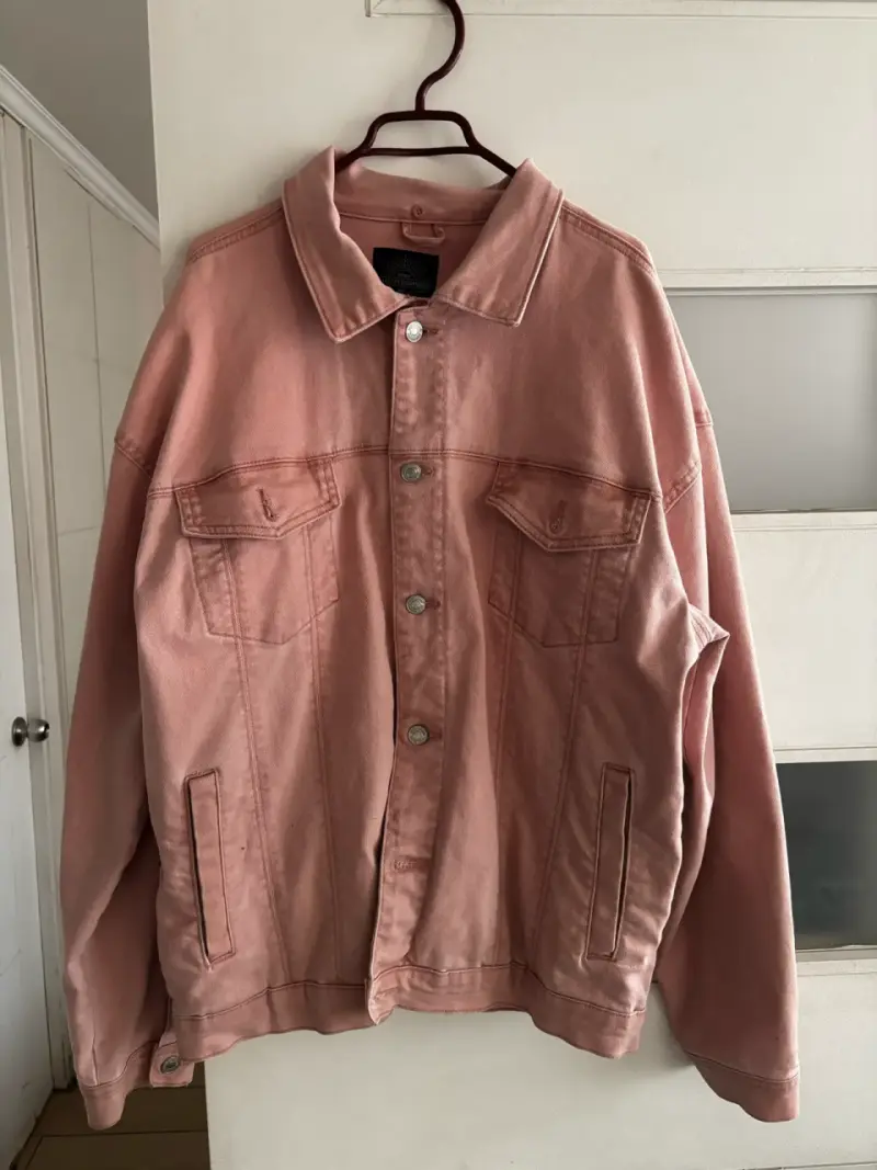 Chaqueta de mezclilla rosa L