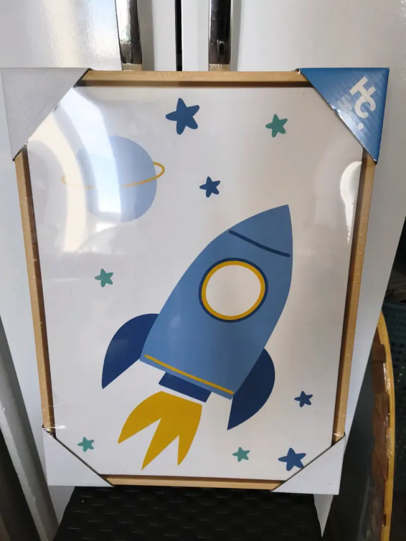 Cuadro Decorativo Infantil Cohete Espacial