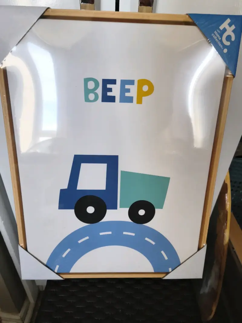 Cuadro Decorativo Infantil Beep con Marco de Madera