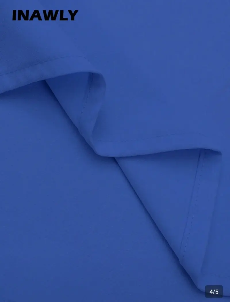 Camisa azul de manga larga para mujer - 4