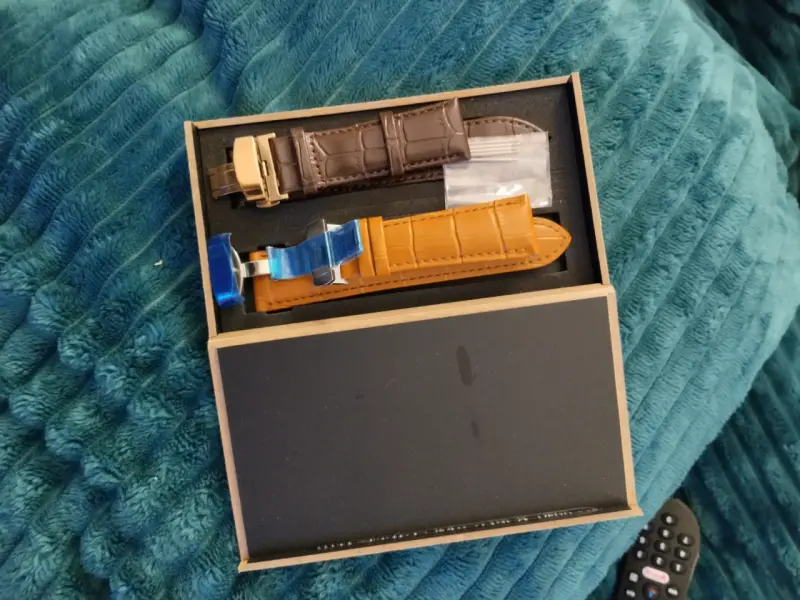 Correas de reloj de cuero marrón y naranja - 2