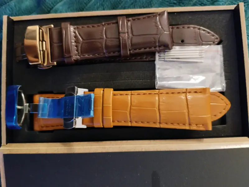 Correas de reloj de cuero marrón y naranja - 3