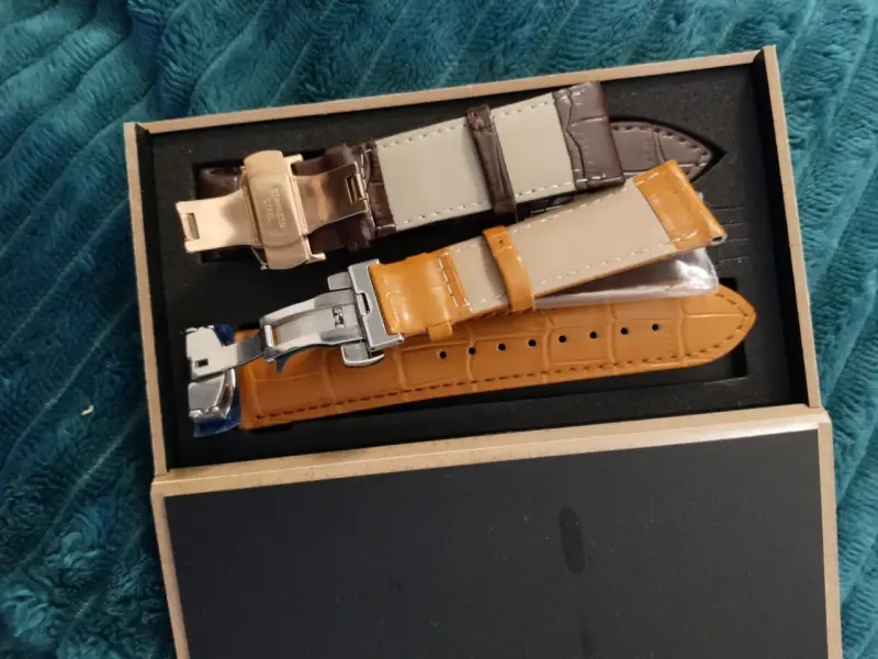 Correas de reloj de cuero marrón y naranja - 5
