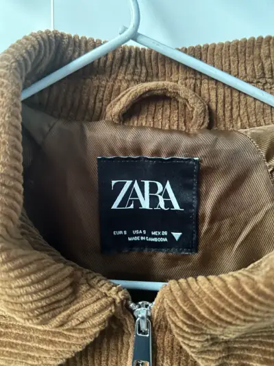 Chaqueta café Zara con cierre - miniatura 3