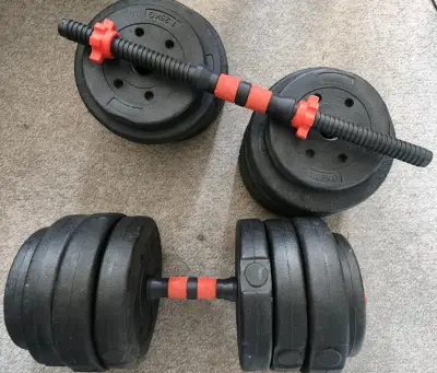 Pesas ajustables con barra desmontable 20kg - miniatura 1