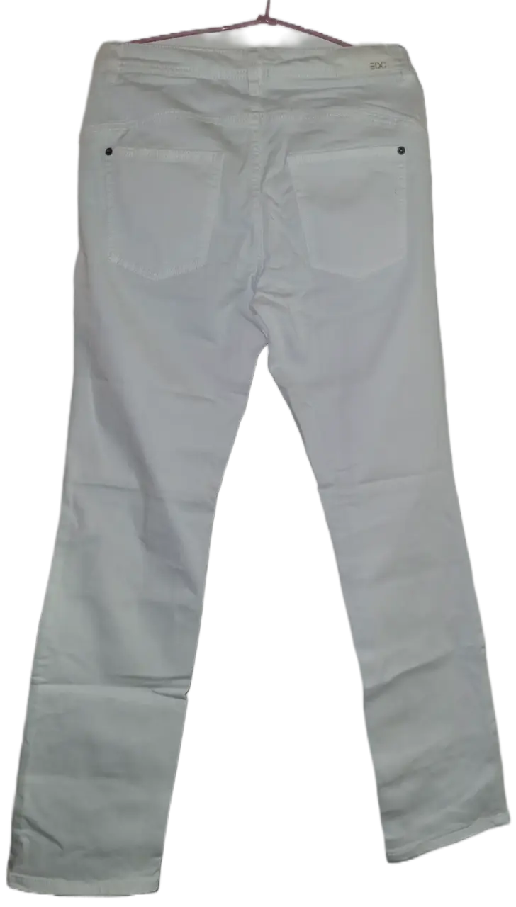 Pantalones blancos rectos Esprit de algodón orgánico - 2