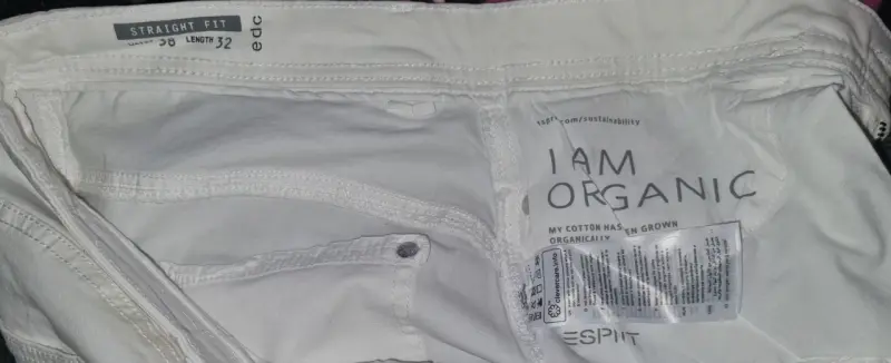 Pantalones blancos rectos Esprit de algodón orgánico - 3