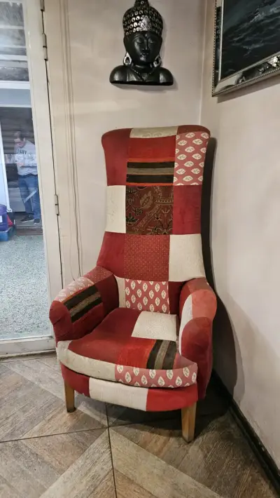 Sillón alto patchwork multicolor - miniatura 1