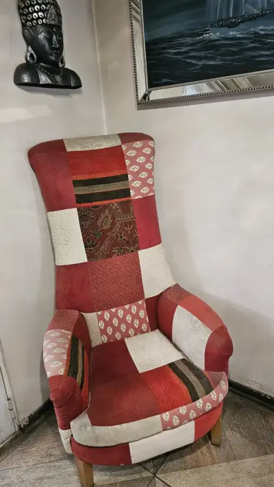 Sillón alto patchwork multicolor - miniatura 3