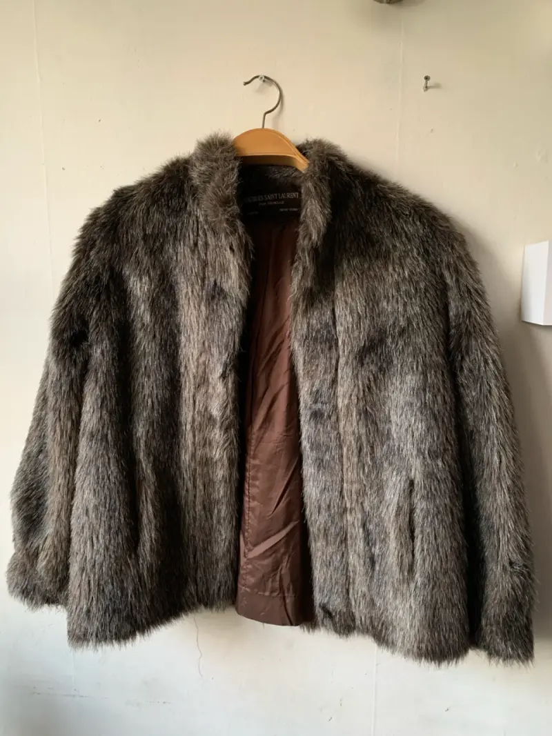 Abrigo piel sintética Jacques Saint Laurent gris - 1