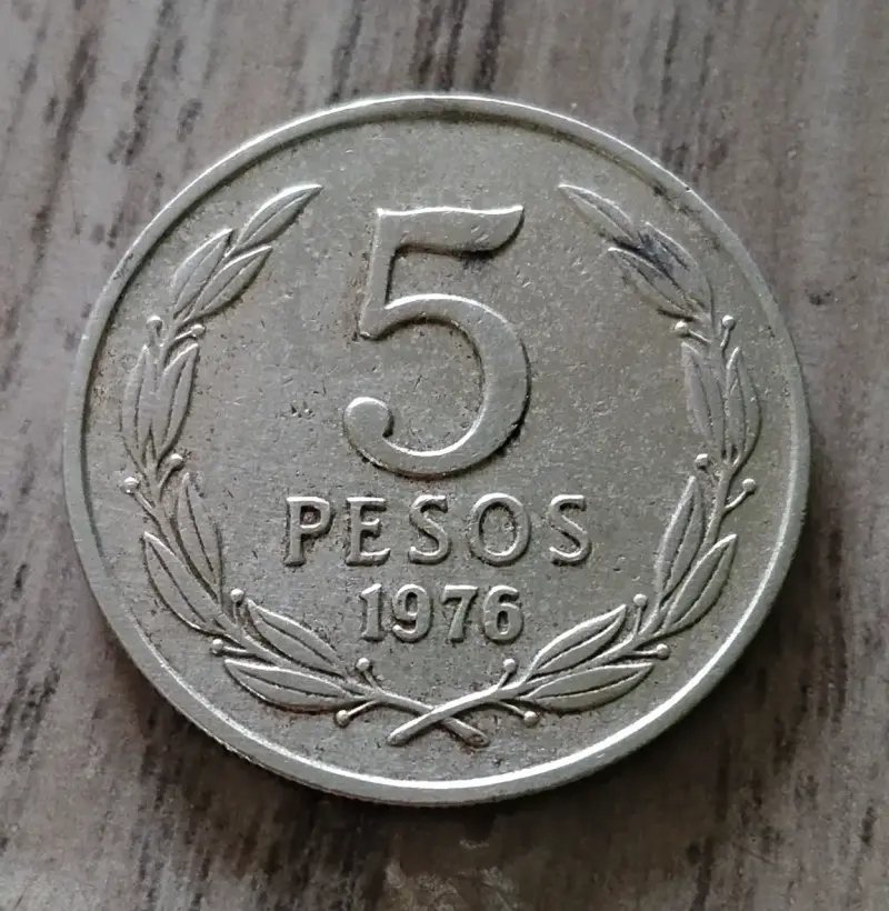 Moneda de 5 Pesos de 1976
