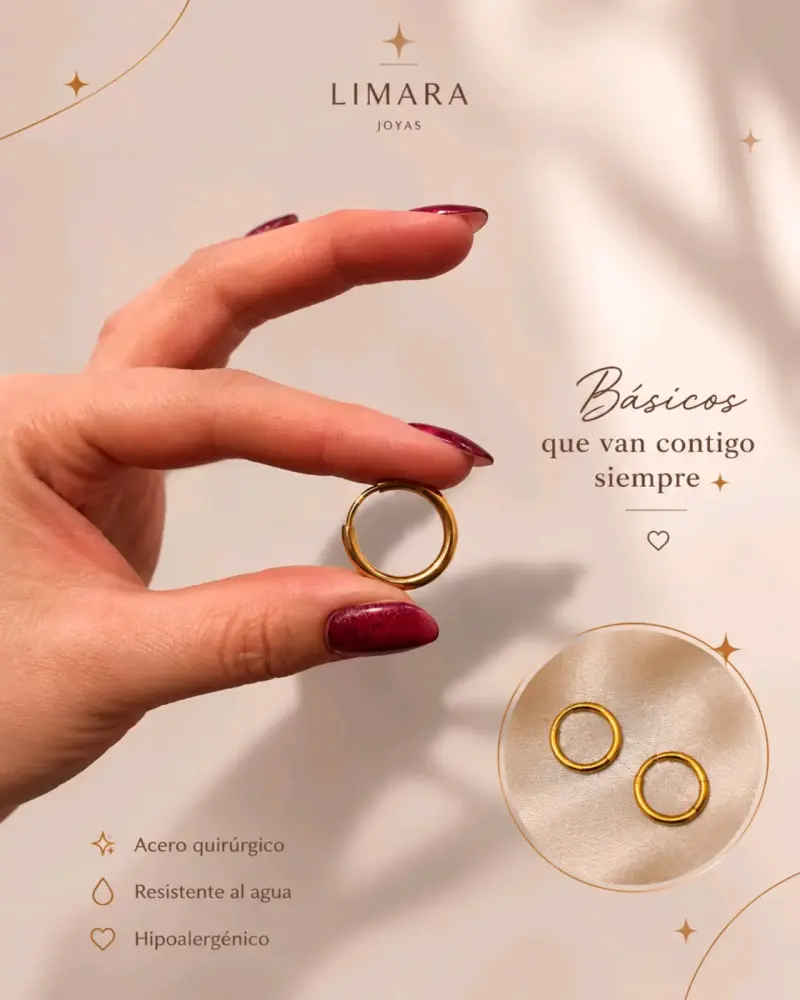 Aros de acero quirúrgico Limara hipoalergénicos