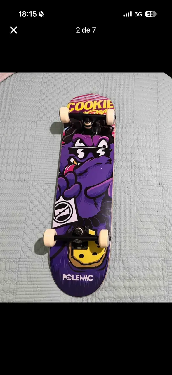 Skateboard Polemic Cookie Monster Diseño Colorido