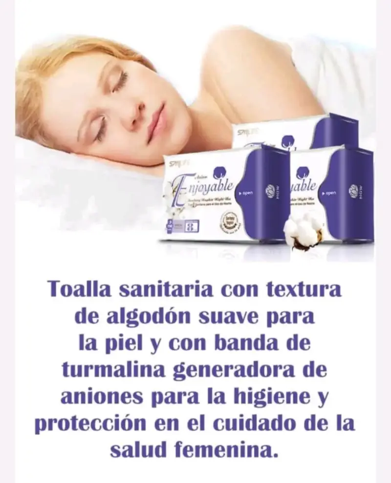 Toallas higiénicas de algodón suave con turmalina - 1