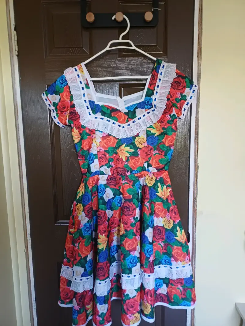 Vestido de huasa floreado