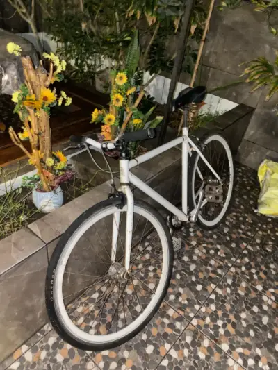 Bicicleta urbana blanca en buen estado - miniatura 1