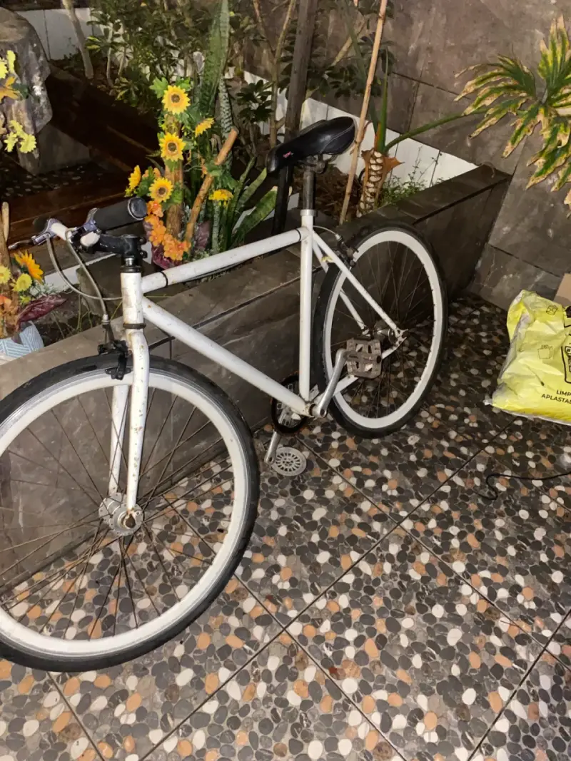Bicicleta urbana blanca en buen estado - 2