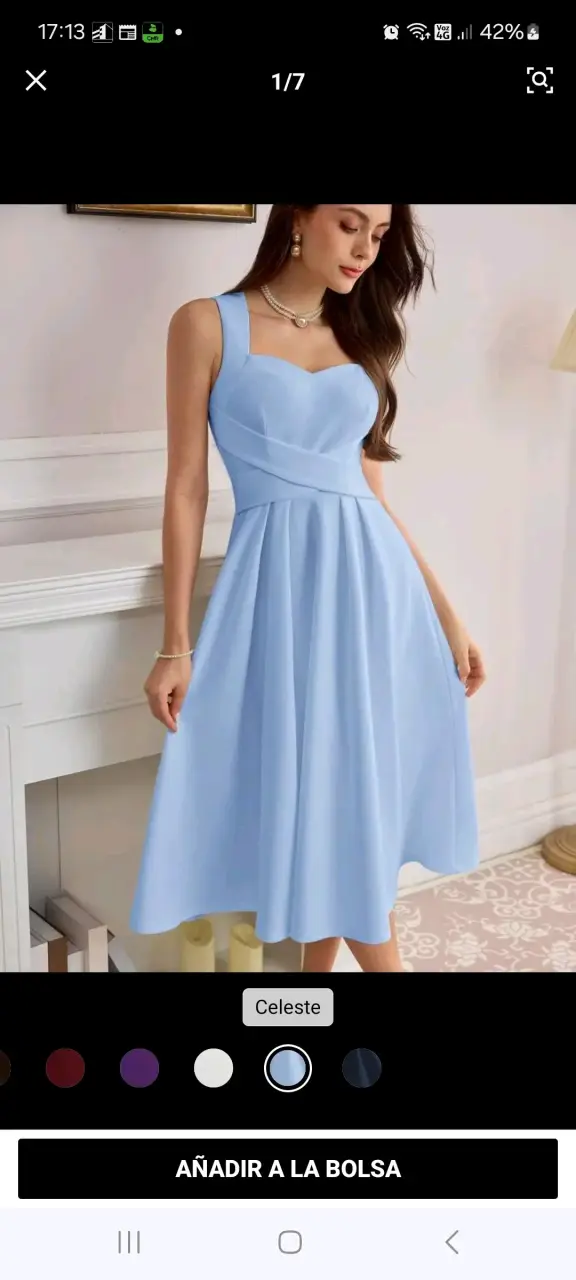 Vestido celeste elegante para mujer
