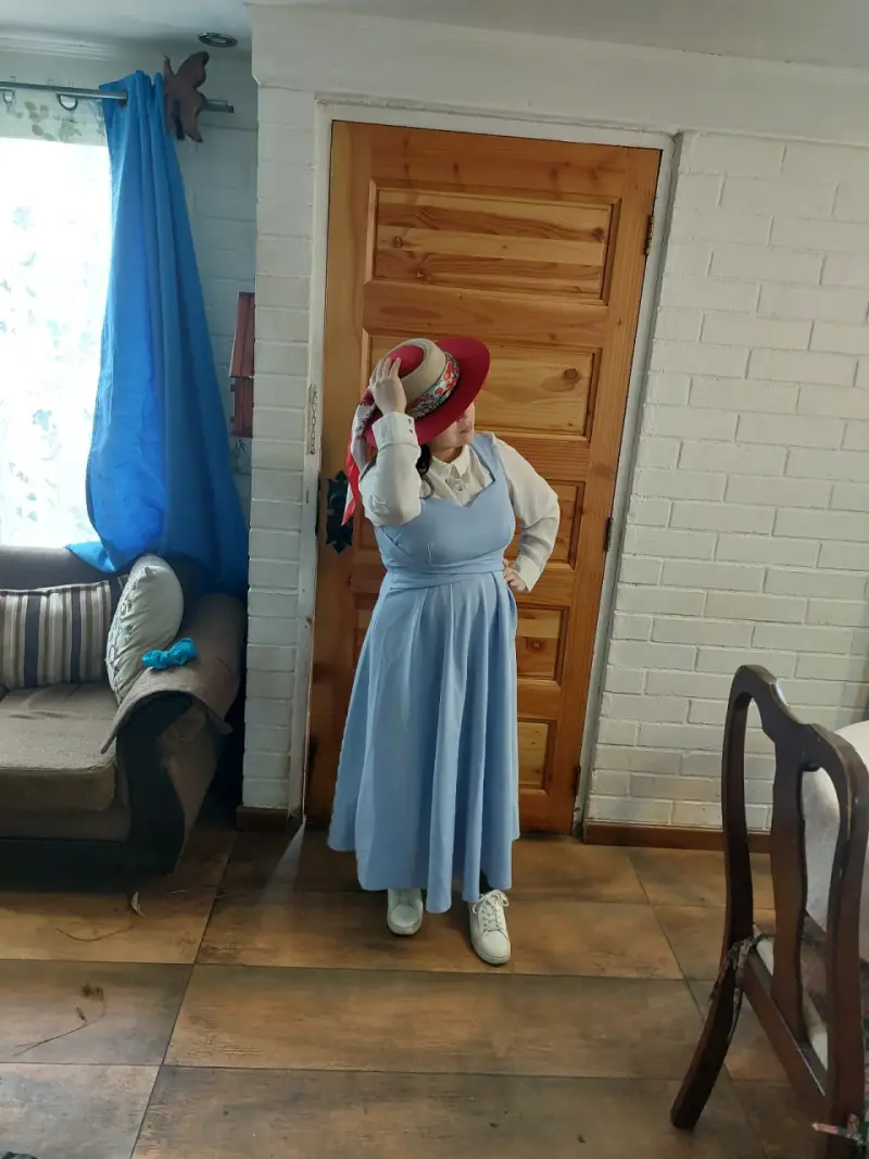 Vestido celeste elegante para mujer - 2