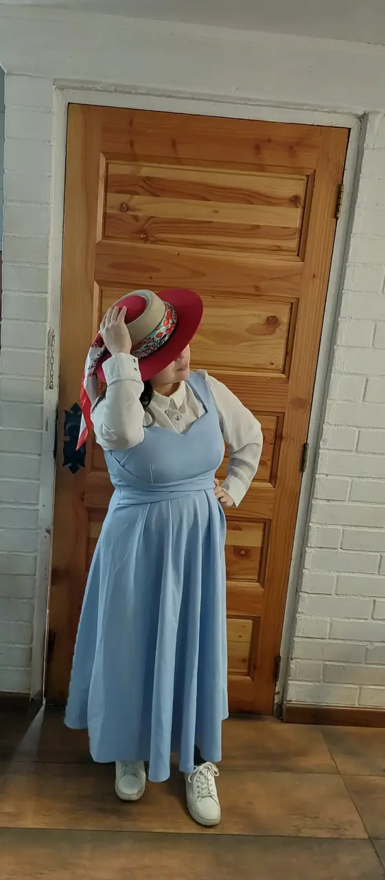 Vestido celeste elegante para mujer - 3