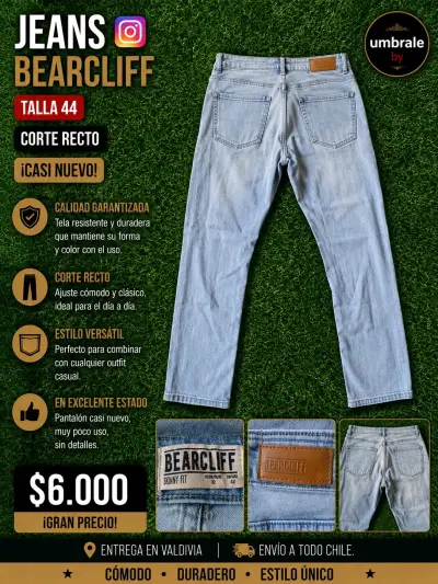 Jeans mezclilla Talla 42 Corte Recto - miniatura 1