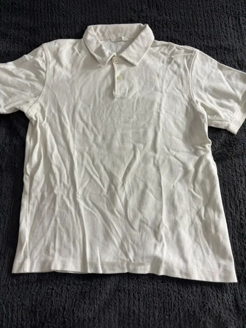 Polera Polo Blanca de Algodón Talla S