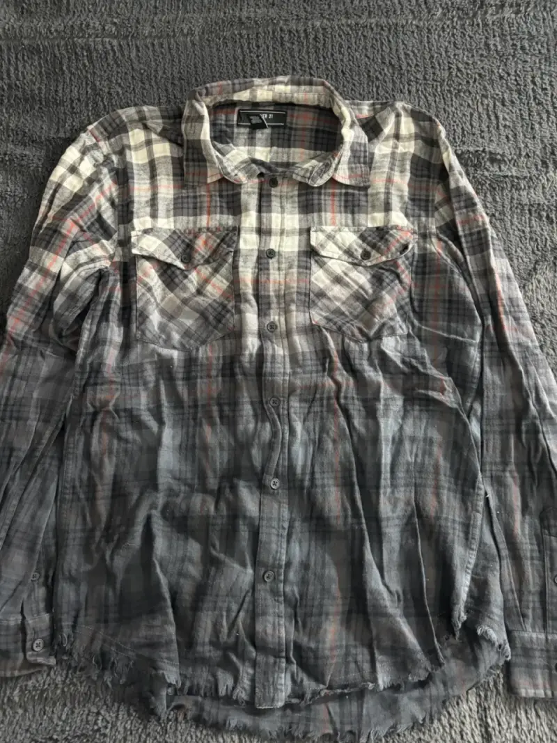 Camisa a cuadros gris para hombre Forever 21