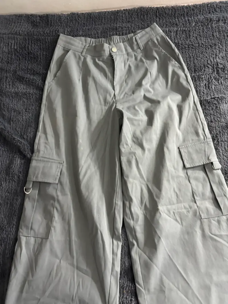 Pantalones cargo gris para mujer talla L
