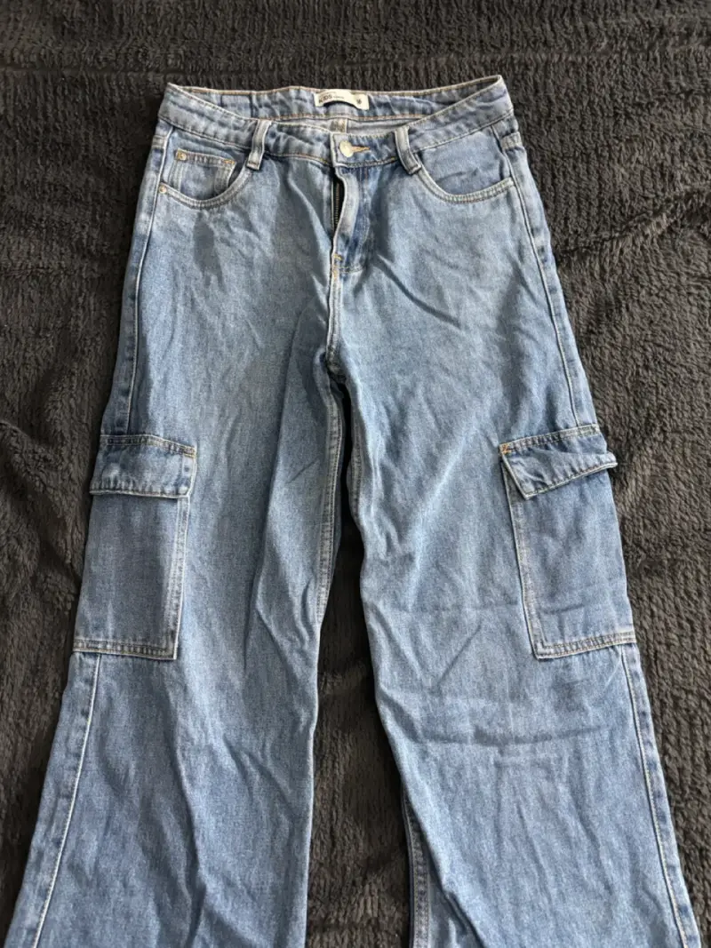 Jeans cargo de mezclilla para niños talla 16