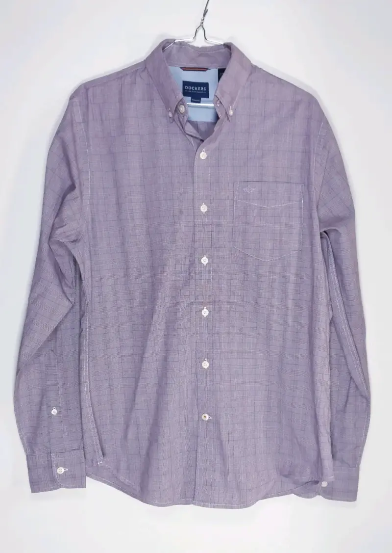 Camisa Dockers hombre a cuadros morada