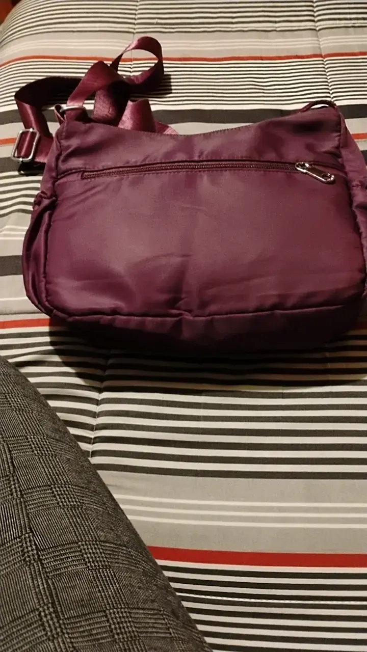 Bolso bandolera morado acolchado con cierre - 2