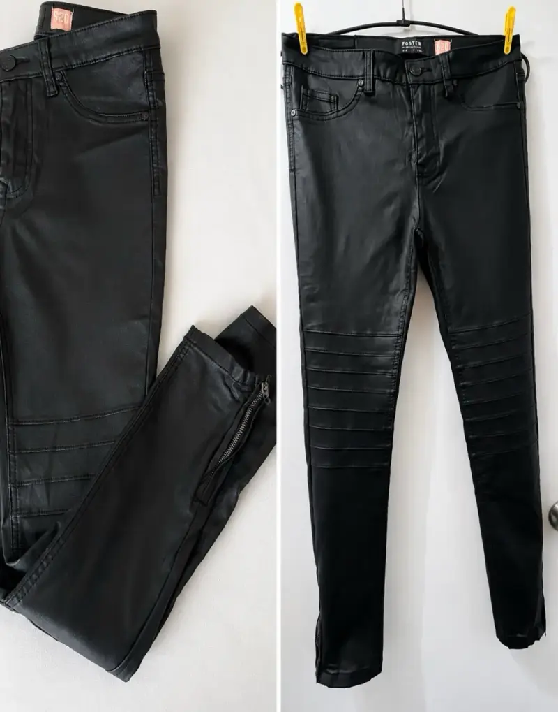 Pantalones negros de cuero sintético Foster