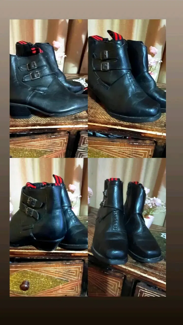 Botines de huaso negro con hebillas