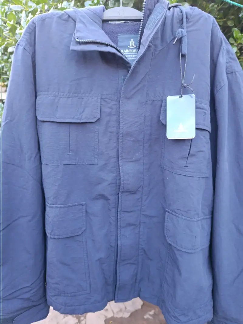 Chaqueta azul con capucha Rainforest talla M