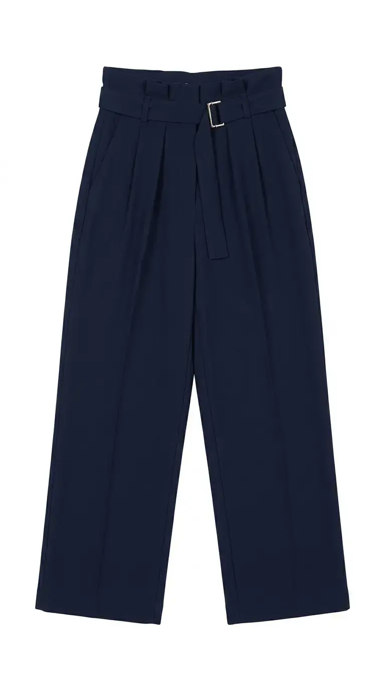 Pantalones azul marino con cinturón Rinascimento