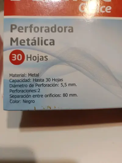 Perforadora metálica negra Dimec Office 30 hojas - miniatura 1