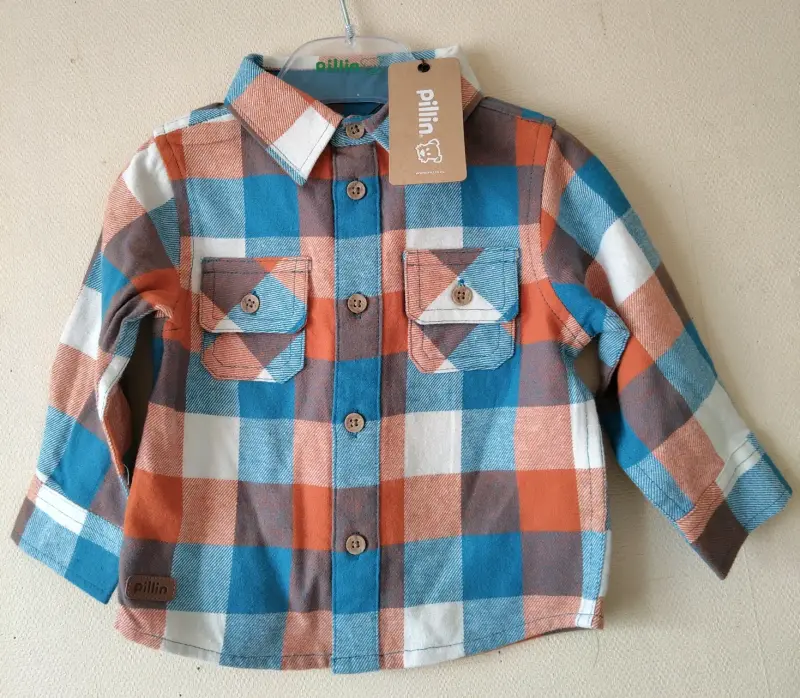 Camisa a cuadros para niño Pillin 6M