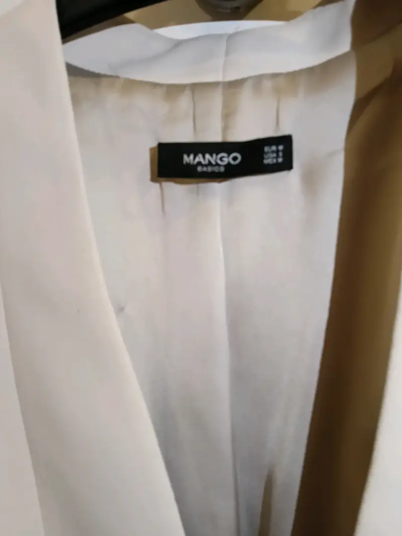 Blazer Beige Mango Básico Mujer