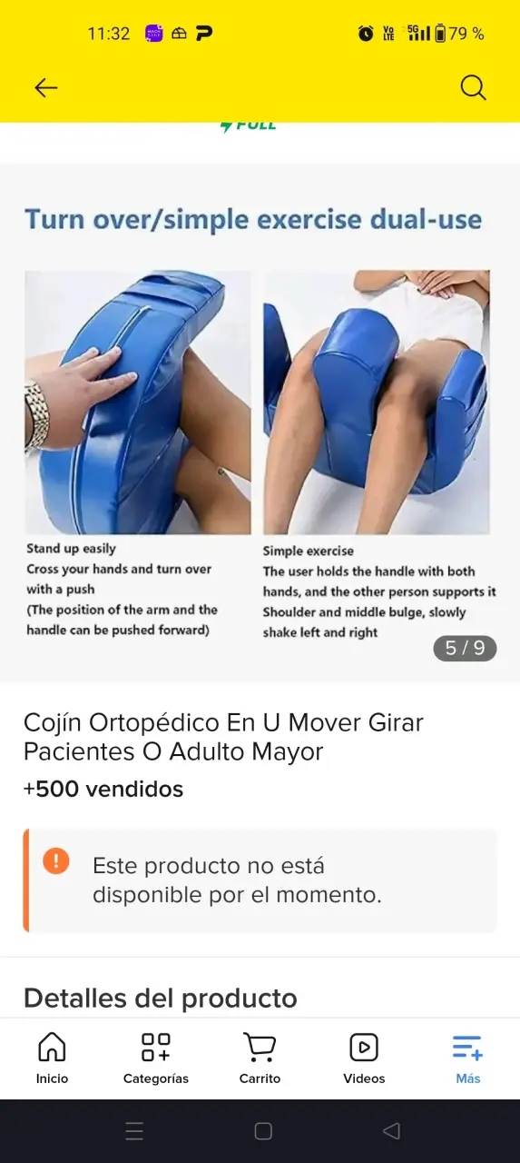 Cojín ortopédico en U para adultos mayores