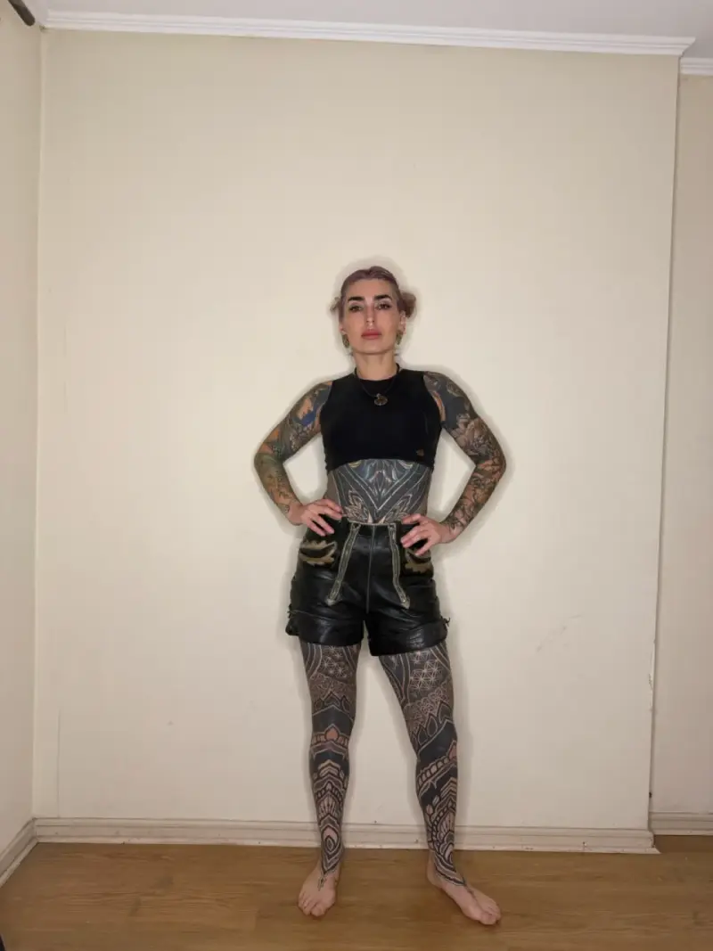 Shorts de cuero negro